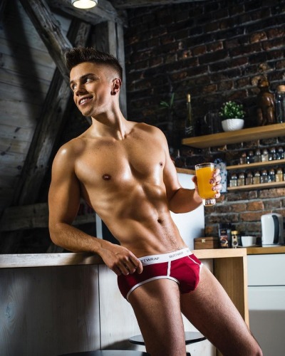 adam jakubowski models buttwrap briefs