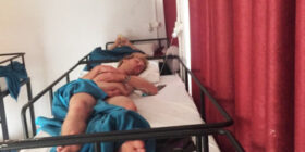 naked sleeper in hostel