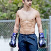 joe jonas showing off his insane body while going