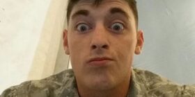 travis is a hot military stud who loves to show