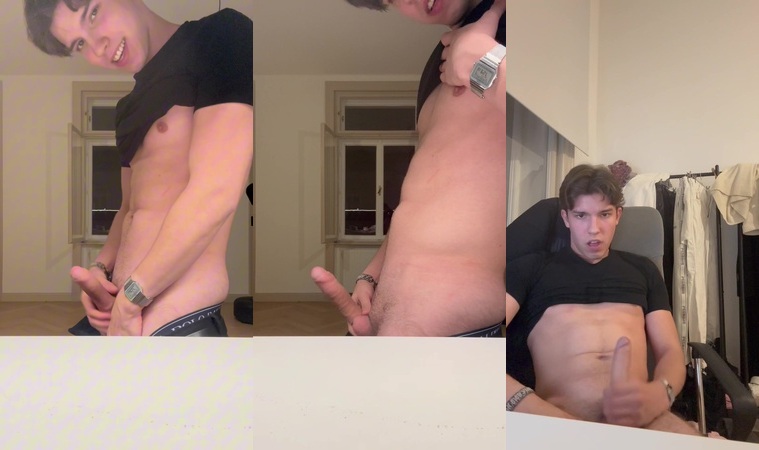 Manutwinkx jerks off and cums on his young fit body manuel krones (manutwinkx)
