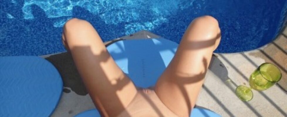 wife at the pool