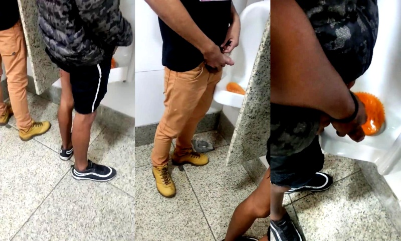 Checking out cocks at the public urinals