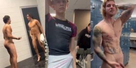 Compilation of sucking, fucking, and jerking in the gym locker room