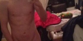 fit blonde chav gettin naked front of mirror