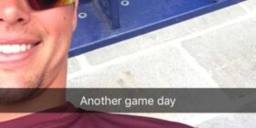 straight baseball player exposed
