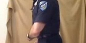 police officer stripping to his undies
