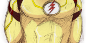 wally west as the flash adding the cum was